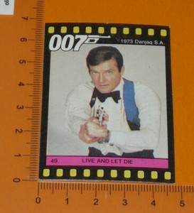 #49 JAMES BOND 007 LIVE AND LET DIE ROGER MOORE MONTY GUM CARD 1985