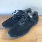 Cole Haan Zerogrand Womens Wingtip Oxford Shoes Black Suede Leather Size 9