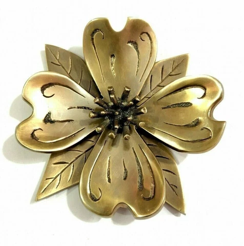Vintage Solid Brass Flower Door Knocker Antique Nautical Home Decorative Knocker Cover