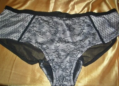 Verführerisches Nylon Spitzen Höschen Gr. 50-52 schwarz Panty Pin Up Slip (K541) - Bild 1 von 4