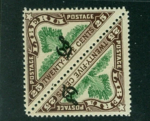 Liberia 1918 25c tree triangle official, PAIR, "OS" misplaced on one NH #O104 - Picture 1 of 1
