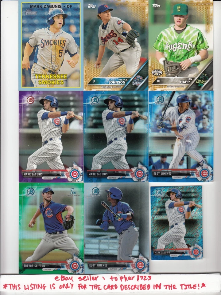 (ML) 2017 Bowman Prospect Purple Parallel #118/250 MARK ZAGUNIS #BP131 Cubs - Image 1 of 1