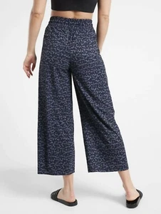 Athleta Women's Avenue Printed Wide Leg Cropped Pants Size 6 Petite Animal Print - Picture 1 of 8