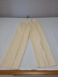 Pantaloni vintage Union Made 100% lana marca pantaloni pieghevoli avorio taglia 12 - Foto 1 di 18