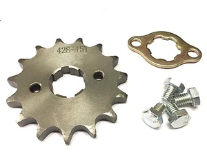 NEU #428 KETTE VORDERRITZEL RITZEL MIT 15 ZÄHNEN FÜR ATV, DIRTBIKE, GOKARTS - Bild 1 von 2