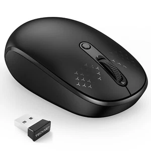 TECKNET Wireless Mouse for Laptop, 2.4GHz USB Mini Cordless Small Black Tkms006 - Picture 1 of 8
