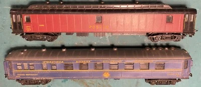 HORNBY HO 2 voitures CIWL voyageurs BLEU fourgon postal bagages Pullman SNCF - Photo 1/4