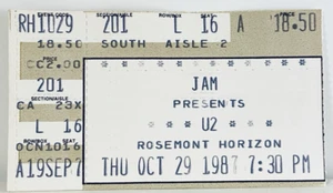 Ticket Stub U2 Concert Oct 29 1987 Rosemont Horizon Illinois - Picture 1 of 2