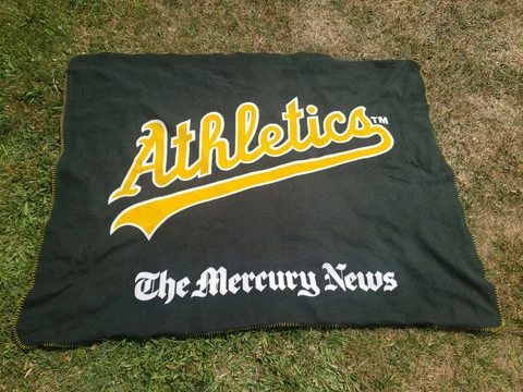 Oakland A's Fleece Lap Blankets A's Athletics Ballpark Baseball Script SGA Cover