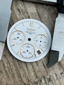 Breitling Chronomat Cuarzo 80350 Blanco Bi Metal Cronógrafo Dial. Para el modelo antiguo - Imagen 1 de 4