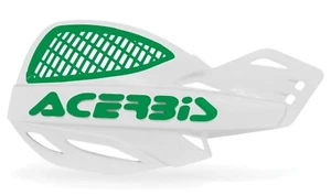 Hand Guards Motocross Enduro Kit Mounting Acerbis Uniko Vented White Green - Picture 1 of 2