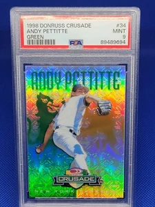 ANDY PETTITTE 1998 Donruss Crusade Green #34 PSA 9 Gem Mt Serial 031/250 - Picture 1 of 2
