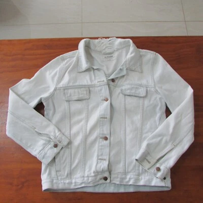 Chaqueta vaquera One Teaspoon para mujer talla mediana blanca envejecida con botones Foto 1 de 4