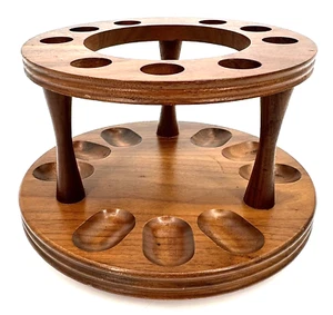 Round 9 Pipes Wood Rack Stand Lazy Susan Bottom - Picture 1 of 13
