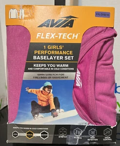 AVIA FLEX-TECH~Performance Baselayer SET~ Soft Terry Girls XXL (18)~NEW in Pkg. - Picture 1 of 6