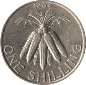 Malawi 1 Shilling Coin | Hastings Banda | Corn | 1964 - 1968 - Picture 1 of 2