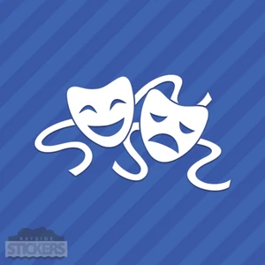 Máscaras de vinilo pegatina de vinilo de comedia tragedia drama teatro - Imagen 1 de 2