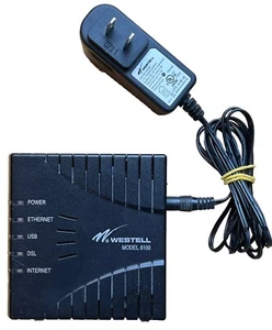 Westell Model 6100 DSL Router Bundle with Westell Power Supply Plug - Picture 1 of 4