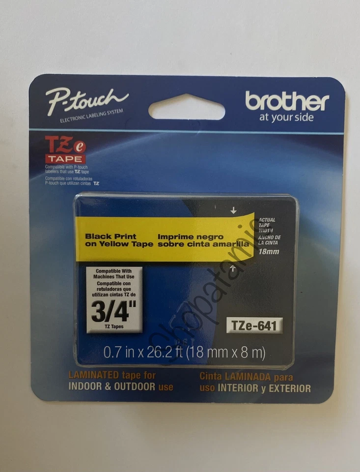 Brother P-Touch 3/4” PRETO SOBRE AMARELO Fita de Fabricante de Etiquetas 3/4” (18mm) X 26,2” - Imagem 1 de 1