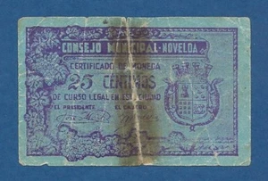 NOVELDA CITY COUNCIL -- 25 CENTS UNDATED -- RC -- NO SERIES. - Picture 1 of 2