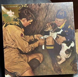 NEW Norman Rockwell Boy Scouts Of America Friend In Need Jigsaw Jaymar Puzzle - Picture 1 of 4