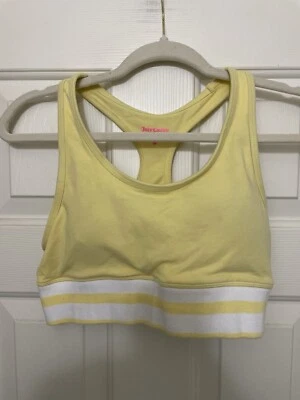 Sujetador deportivo Juicy Couture para mujer talla M amarillo inalámbrico acolchado pulóver Foto 1 de 4