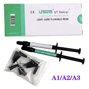 Resina compuesta fluida dental cura ligera 2 jeringas + 10 puntas relleno dental - Imagen 1 de 13