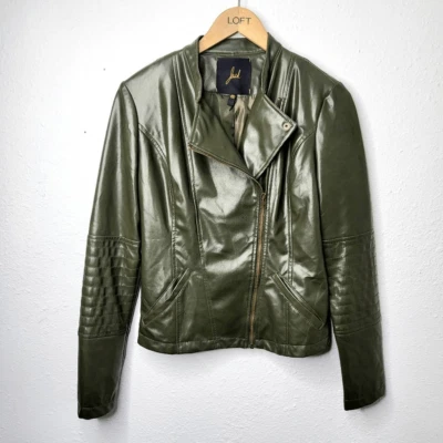 Jack Chaqueta de cuero vegano verde extra pequeña Foto 1 de 4