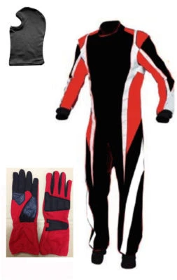Terno Go Kart Cordura-Vermelho-Preto-Branco-Todos os Tamanhos (Luvas de Presente Grátis e Balaclava) - Imagem 1 de 4