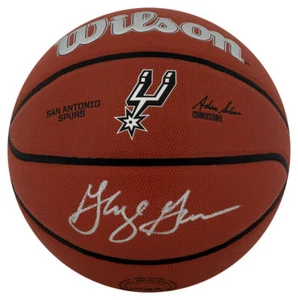 George Gervin Signed Spurs Logo Wilson Alliance NBA Basketball - (SCHWARTZ COA) - Picture 1 of 1