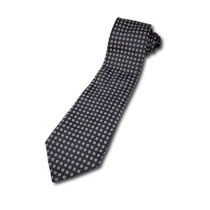 Polo by Ralph Lauren Vtg. 100% Silk Handmade in Italy Black w/Geometric Pattern - Picture 1 of 5