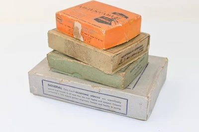 PLANTILLAS ajustables de latón con candado REESE'S de colección generales cajas originales LEER Foto 1 de 4