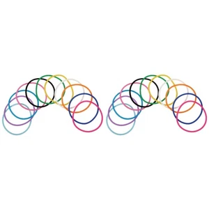 Set of 2 Silicone Bracelet Stretchable Jelly Bracelets Colorful Rubber Bands - Picture 1 of 12