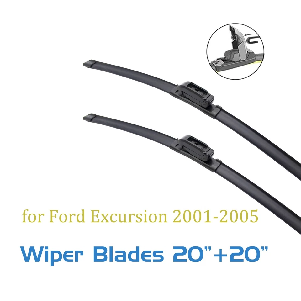 2,Windshield Wiper Blades 20 20 For Ford Excursion 2001-2005 J-hook All Season - Image 1 of 4