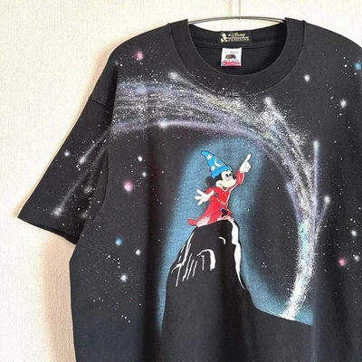 L Hombres Saint Mxxxxxx × Disney Mickey Mouse Camiseta FANTSIA Negro Verde RARO - Imagen 1 de 4