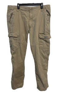 Wrangler Cargo Pants Mens Size 38x32 Relaxed Fit Tan Khaki Y2K Skater - Picture 1 of 10