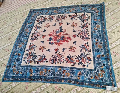 Oscar de la Renta Floral w Butteflies 100% Silk Scarf 25-1/2" X 26" - Japan - Image 1 of 4