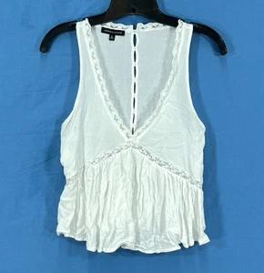 KENDALL & KYLIE Tanktop weiß DÜNNE GAZE Spitzenbesatz BOHO BAUERNFEST Gr. S - Bild 1 von 5