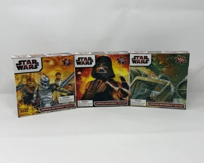 Star Wars Clone Wars Darth Vader, R2D2, Trooper Lenticular Puzzle NUEVO SIN USAR, EN CAJA 3 piezas Foto 1 de 3