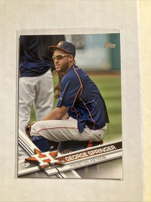 Коллекционные бейсбольные карточки 2017 Topps серия 2 George Springer Image Variation SP Sitting - Изображение 1 из 2