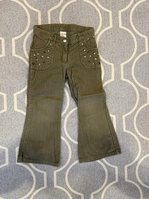 Pantalones para niñas Gymboree Courdaroy talla 4 usados en excelente estado bordados verdes florales Foto 1 de 4