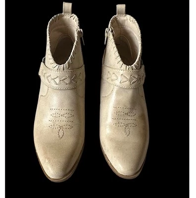 Botas de Vaquero Frye and Co. Palma Stone Tobillo Beige Color Piedra Cremallera Lateral Talla 6 Foto 1 de 4