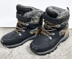 All In Motion Kinder schwarz hellbraun Winterstiefel Jugend 1 Fell gefüttert schwere Spitze (BESCHREIBUNG LESEN - Bild 1 von 16