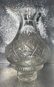 Vintage Clear Press Glass Hurricane Fairy Lamp 8 1/2” - Picture 1 of 18
