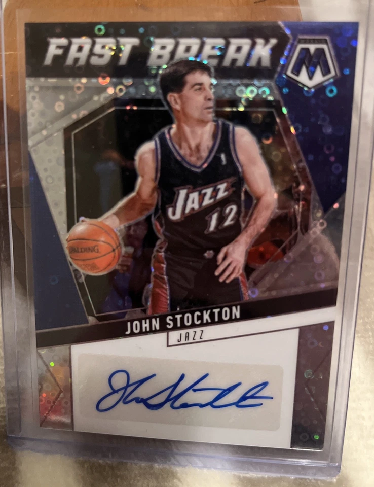 John Stockton 2024-25 Mosaico Fast Break Automático Disco Plateado Utah Jazz NBA HOF Foto 1 de 2
