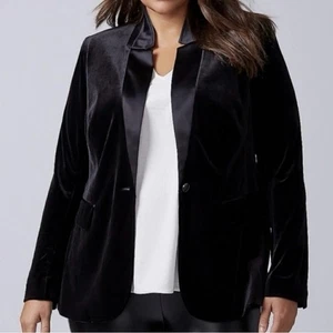Lane Bryant The Bryant Blazer Velvet Satin Trim Black Size 20 NWT $89 - Picture 1 of 8