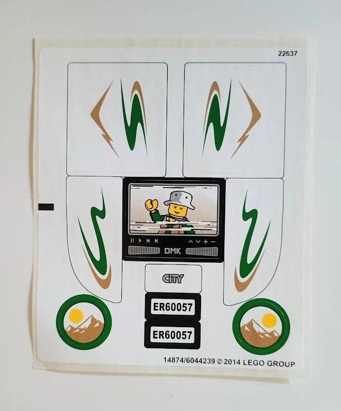 LEGO 60057 Camper Van Original Sticker Sheet - Authentic Decals - Image 1 of 1