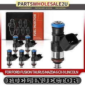 Set of 6 Fuel Injector for Ford Fusion Taurus Lincoln MKS MKT Mazda 6 CX-9 Sable