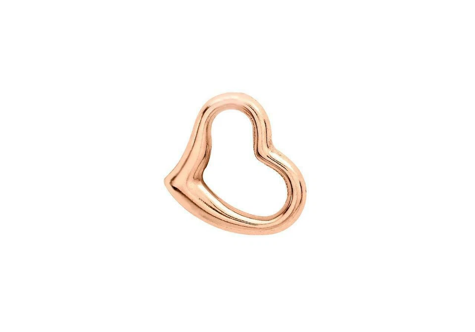 9ct Rose Gold Open Love Heart Cut Out Slider Pendant 12mm Wedding  Foto 1 de 1