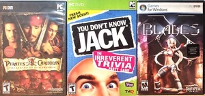 3 Great PC Games: Pirates...Caribbean-Jack Sparrow/X Blades/You don't know Jack! - Picture 1 of 3